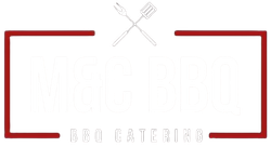 Logo: MNC BBQ, white text on black background, red rectangular border, crossed fork and spatula icon.