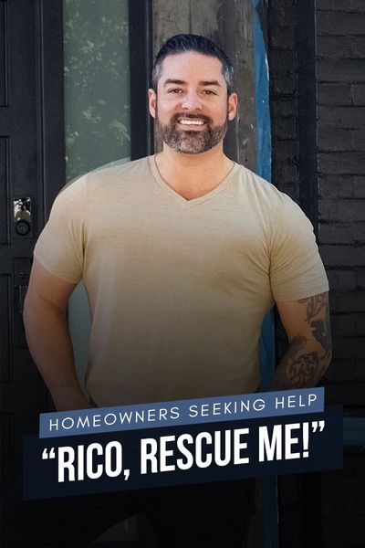 Rico is standing in front of a house on a poster for Rico to the Rescue.