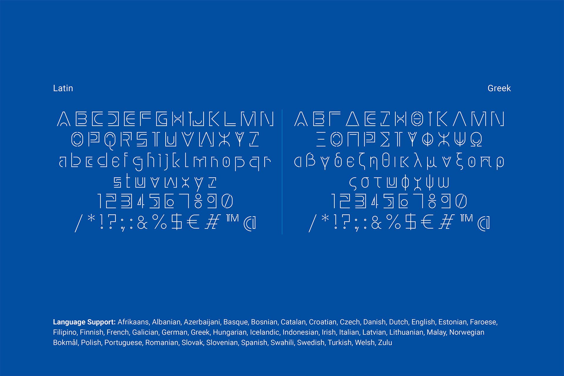 A blue background with white letters and numbers on it.