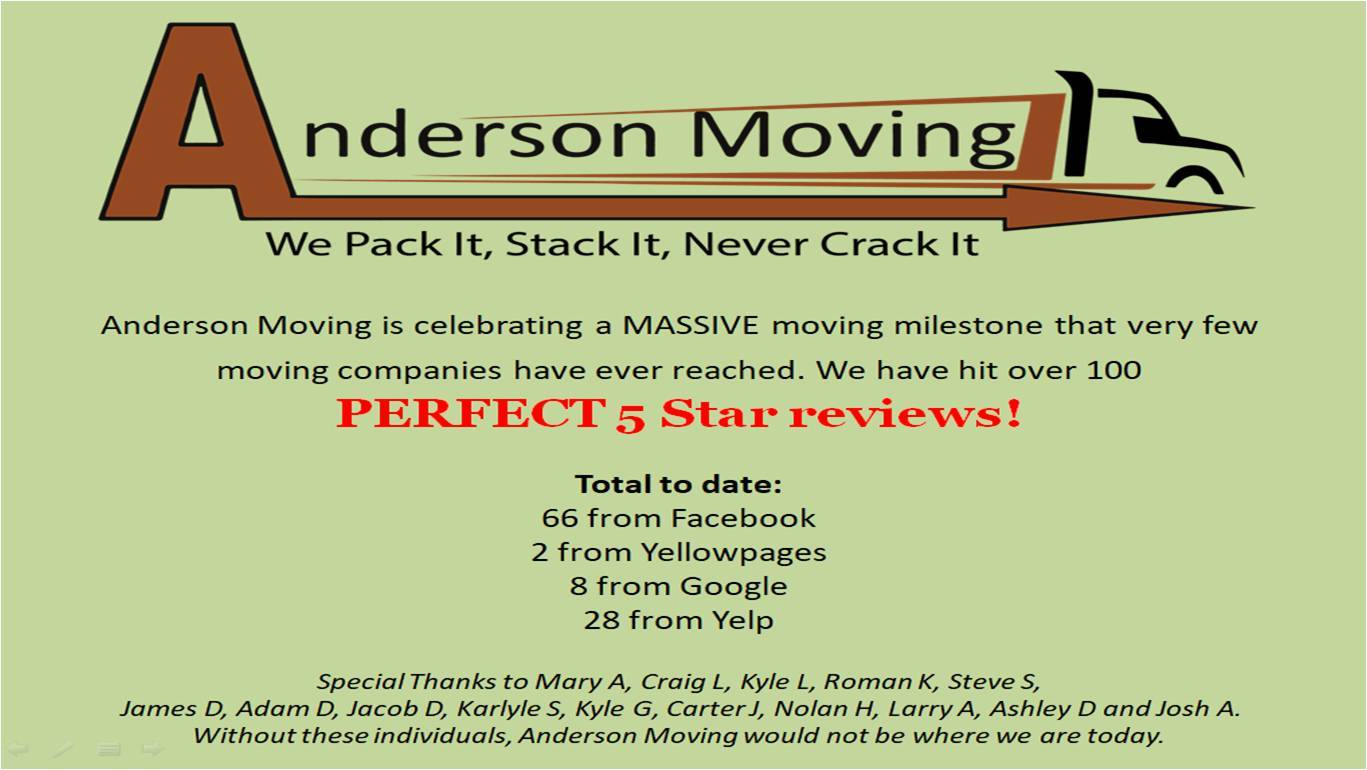 Anderson Moving Milestone — Eau Claire, WI — Anderson Moving