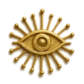 logo Craandijk Communicatie: gouden oog met zonnestralen