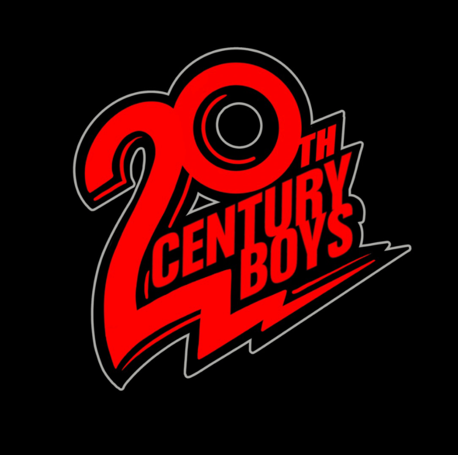 A logo for the 20th century boys with a black background