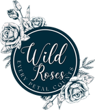 a logo for wild roses every petal counts