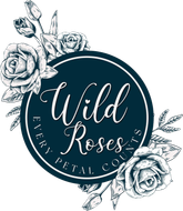 a logo for wild roses every petal counts