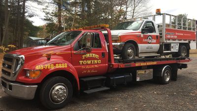 Emergency Towing Services — Truck Towing A Pickup Truck in East Longmeadow, MA