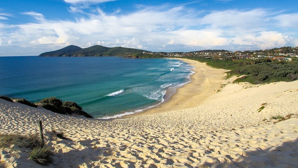 A View Of A Beach From A Sand Dune — ASpect Wall & Floor Tiling in Forster, NSW