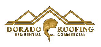 A logo for residential roof specialists with a house on it