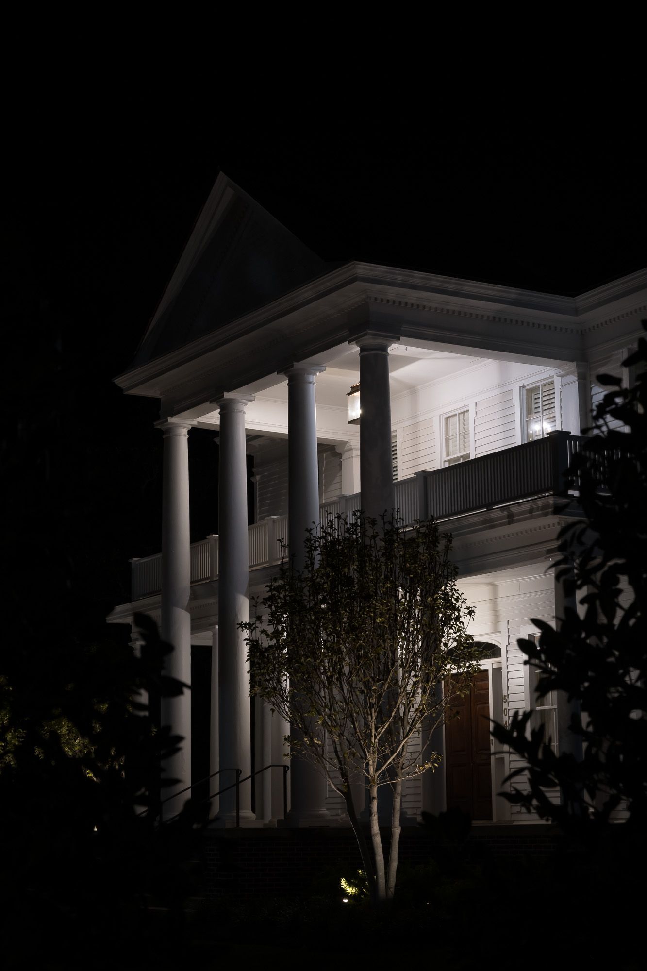 Exterior Night Photograph of The Big House in Ruston Louisiana