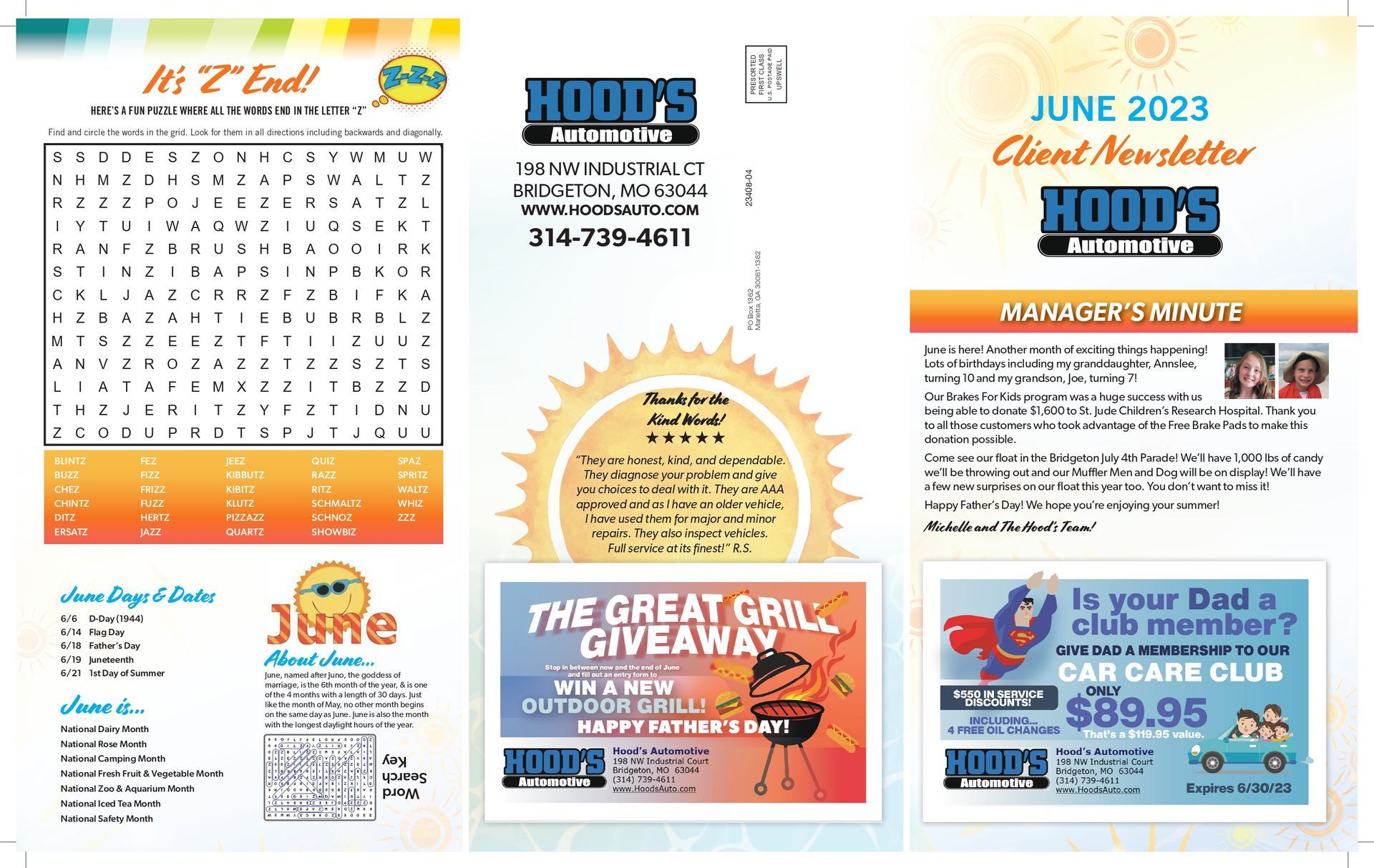 Hood's Automotive Newsletter