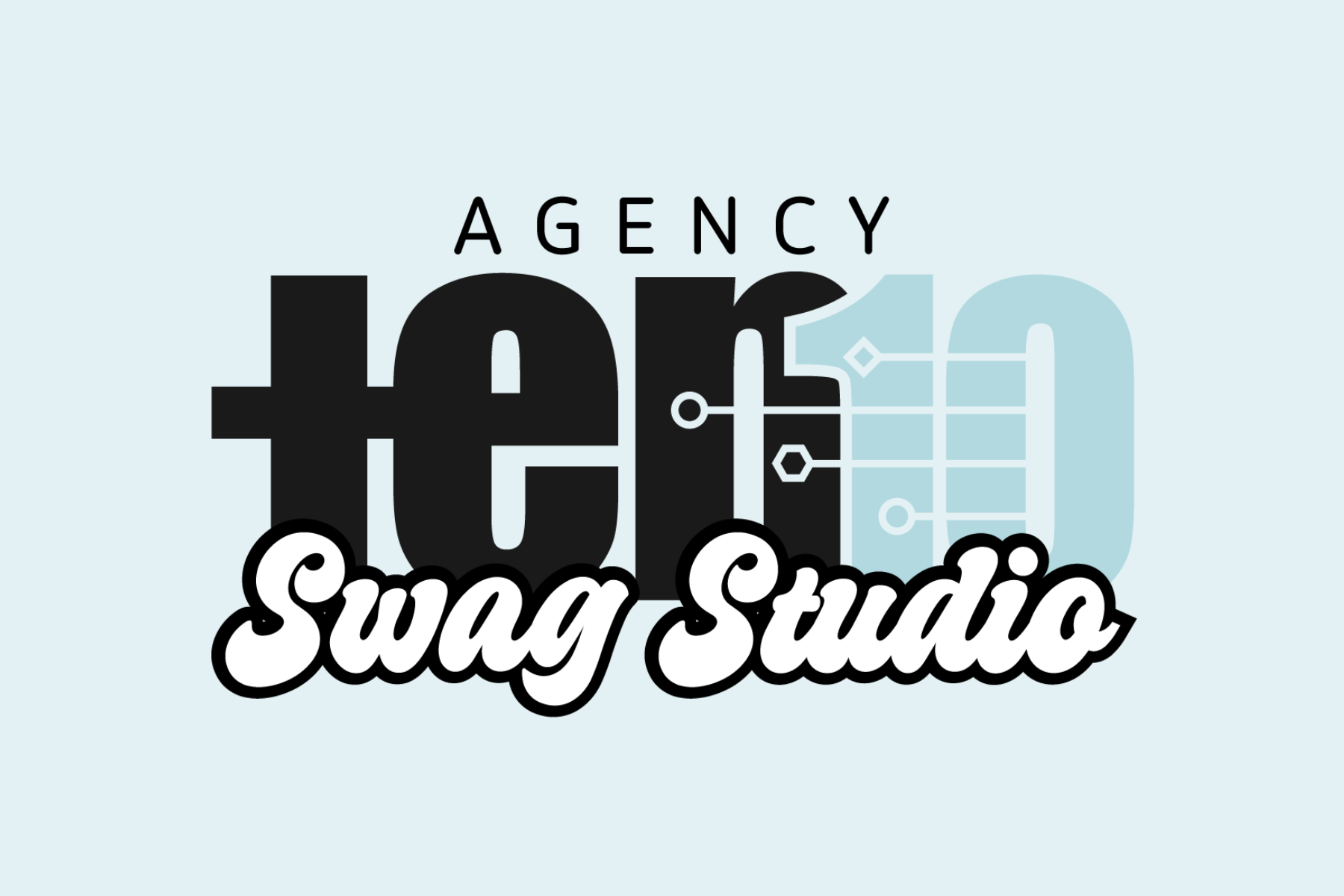 Logo for Agency Ten10 Swag Studio; text