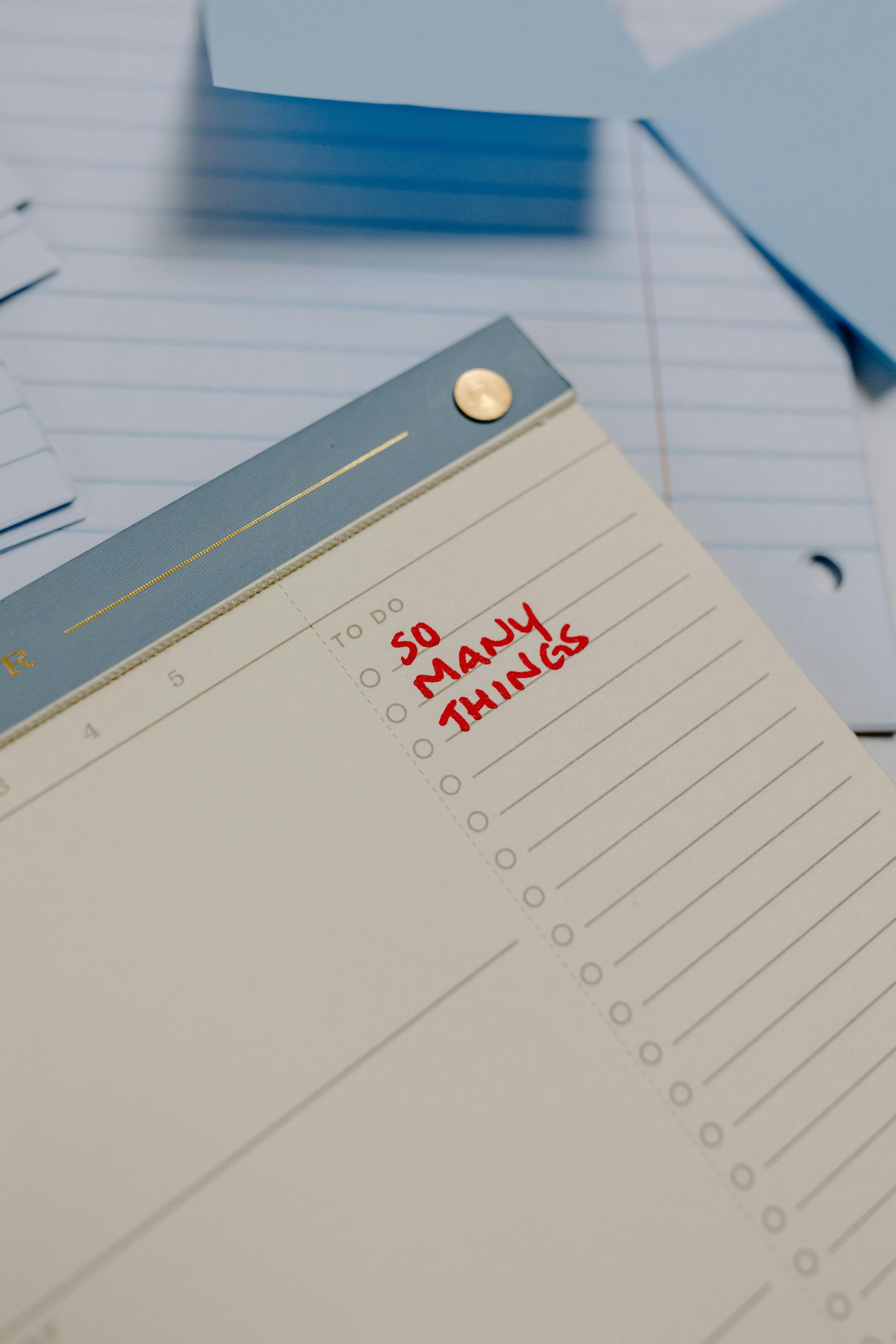 Close-up of a notepad with 