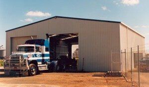 Commercial Shed with Truck — Sheds & Garages In Rockhampton, QLD