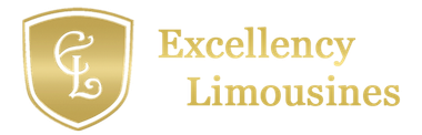 A logo for excellence limousines with a gold shield