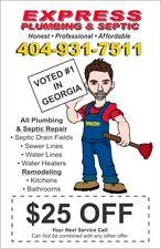 Coupons 4 — McDonough, GA — Express Plumbing & Septic