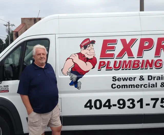 Plumber Wearing Blue Shirt — McDonough, GA — Express Plumbing & Septic