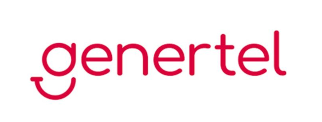 Il logo della compagnia assicurativa Genertel, con il nome del marchio in lettere minuscole magenta e un'icona a forma di faccina sorridente.