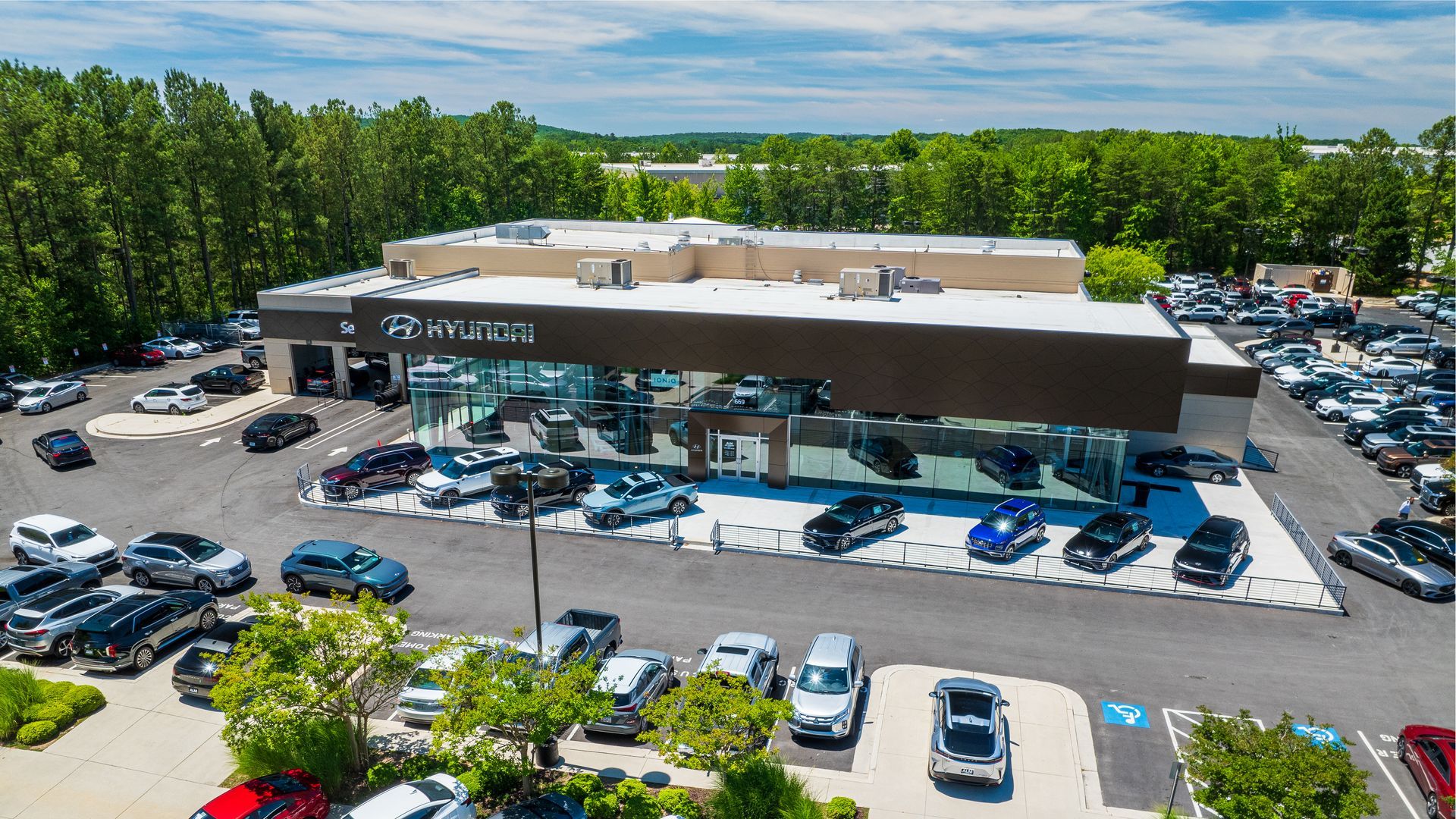 Drone photo over a Hyundai dealership