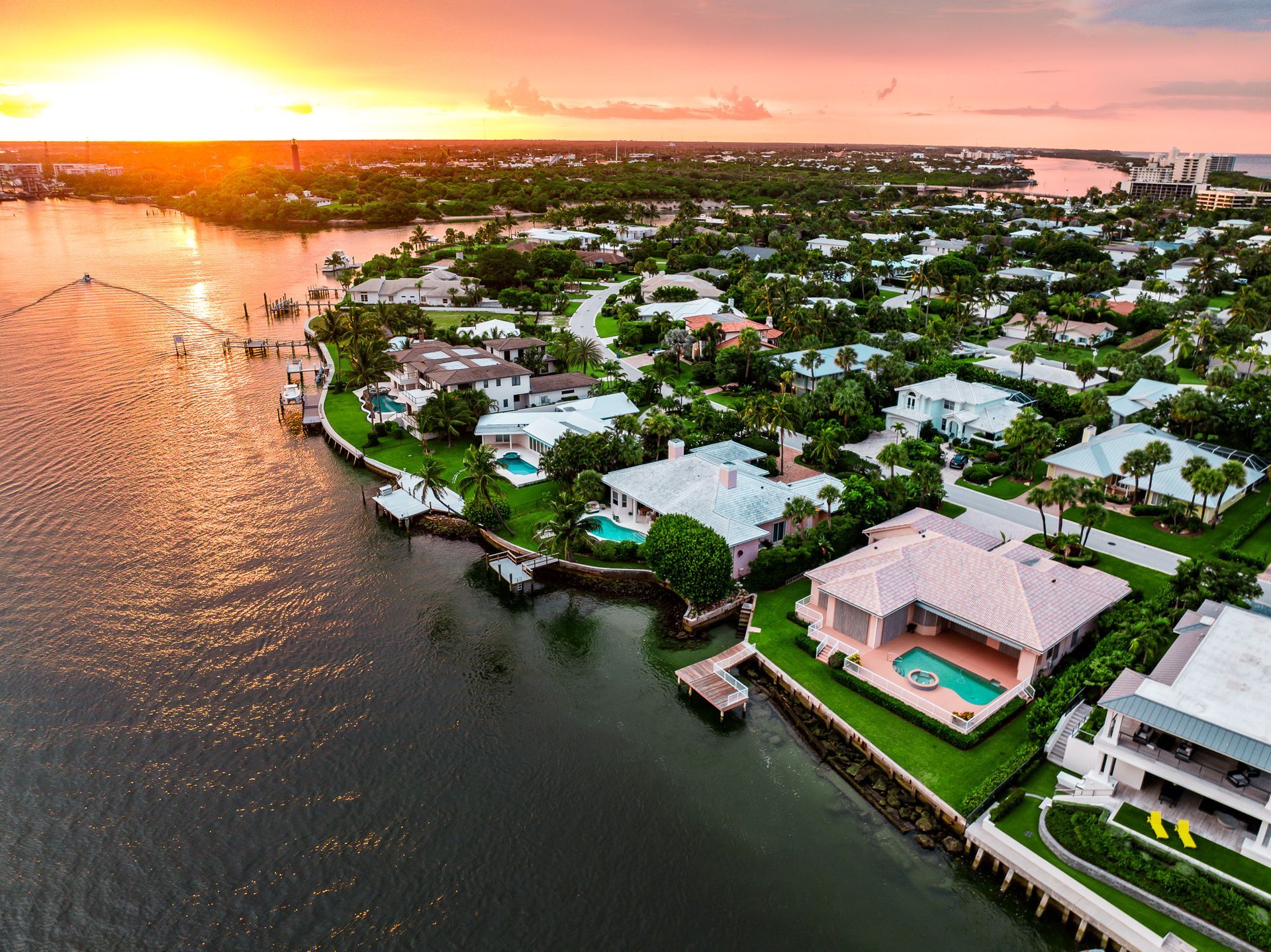 Jupiter Inlet Florida Vacation Rental from drone
