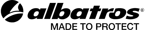 Logo Albatros avec un design noir et blanc et le texte « MADE TO PROTECT ».