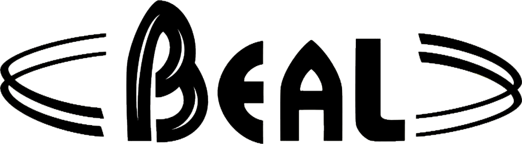 Logo Beal : texte noir avec la lettre « B » stylisée et des lignes courbes.
