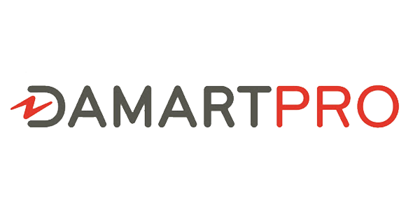 Le logo de damartpro est rouge et noir sur fond blanc.