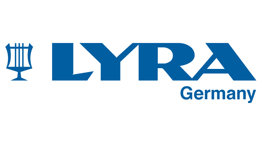 Logo de LYRA Allemagne : texte bleu, icône de lyre et « Allemagne » en dessous.