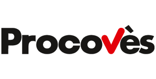 Logo Procovès : Texte noir avec une coche rouge sur le « v » de « Covès ».