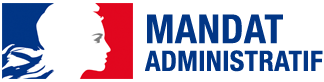 Un logo rouge, blanc et bleu pour mandat administratif