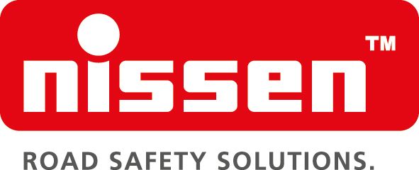 Un logo rouge et blanc pour les solutions de sécurité routière de Nissen