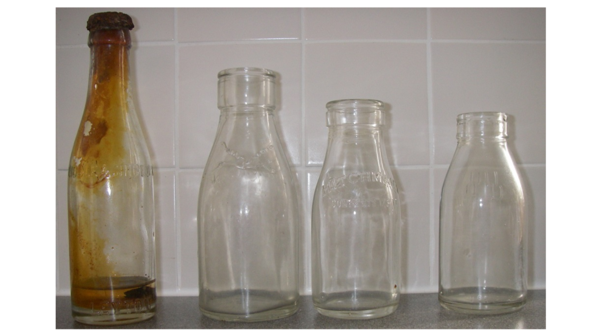 Bottles found in the forest.