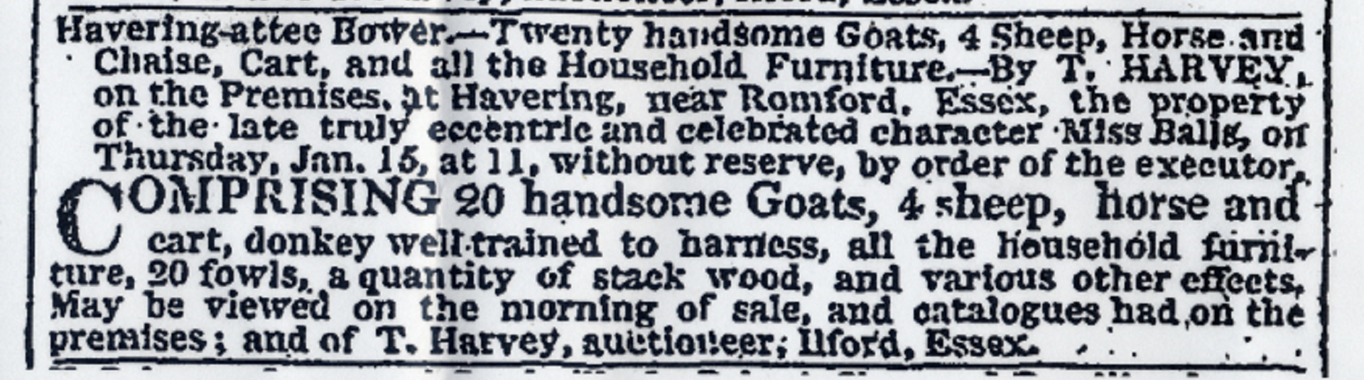 Goat Woman of Havering auction