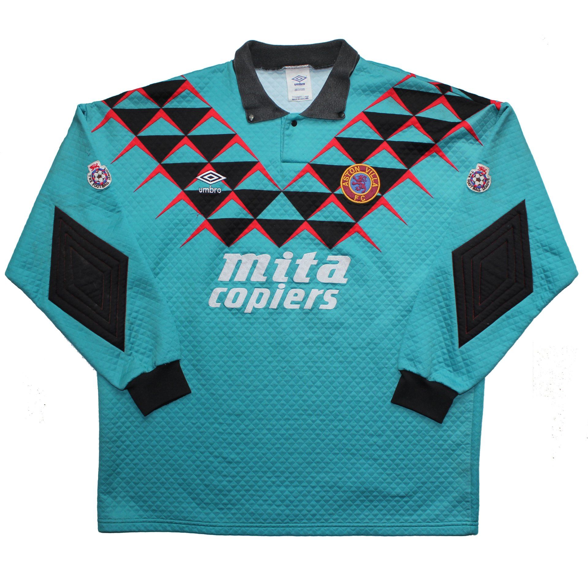 1991-92 Aston Villa Match Worn Goalkeeper Shirt