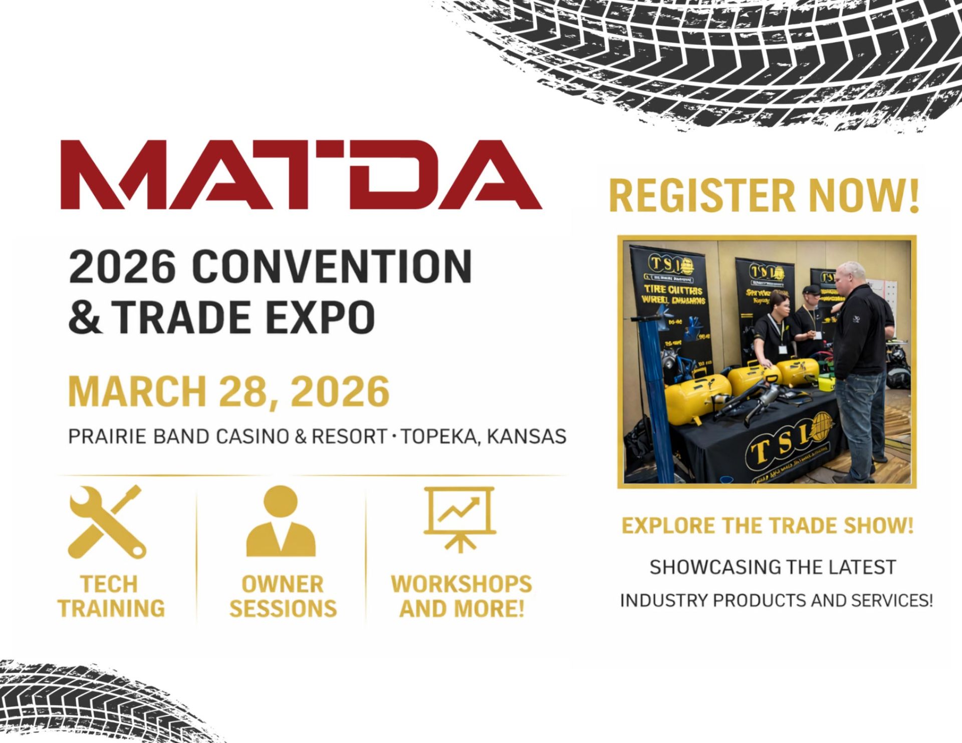 MATDA 2026 Convention & Trade Expo. March 28, 2026, Prairie Band Casino, Topeka, KS. Tech training, owner sessions, workshops. Register now!