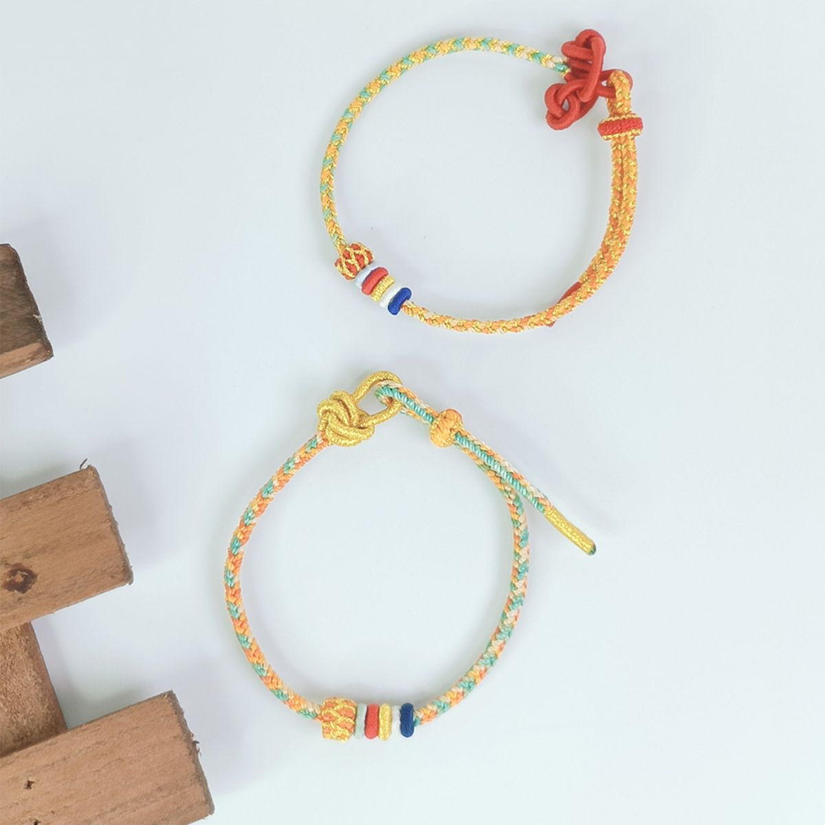 五彩納福吉運結繩手環 開運紅繩 編織手鍊 招財手環 好運手環 編織紅繩手環