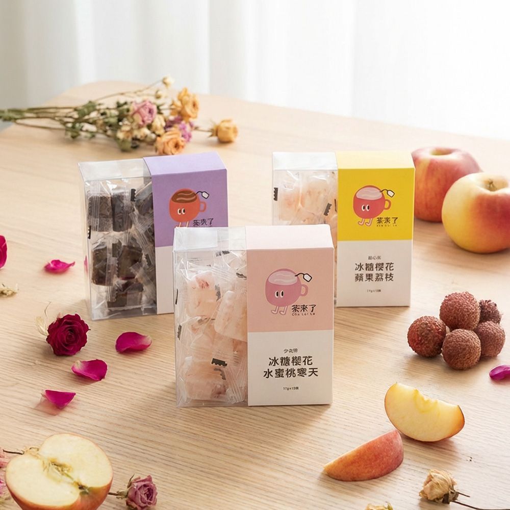 茶來了 黑糖玫瑰四物飲 冰糖櫻花蘋果荔枝 冰糖櫻花水蜜桃寒天 三盒