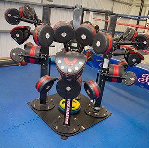 several weight lifting equipment