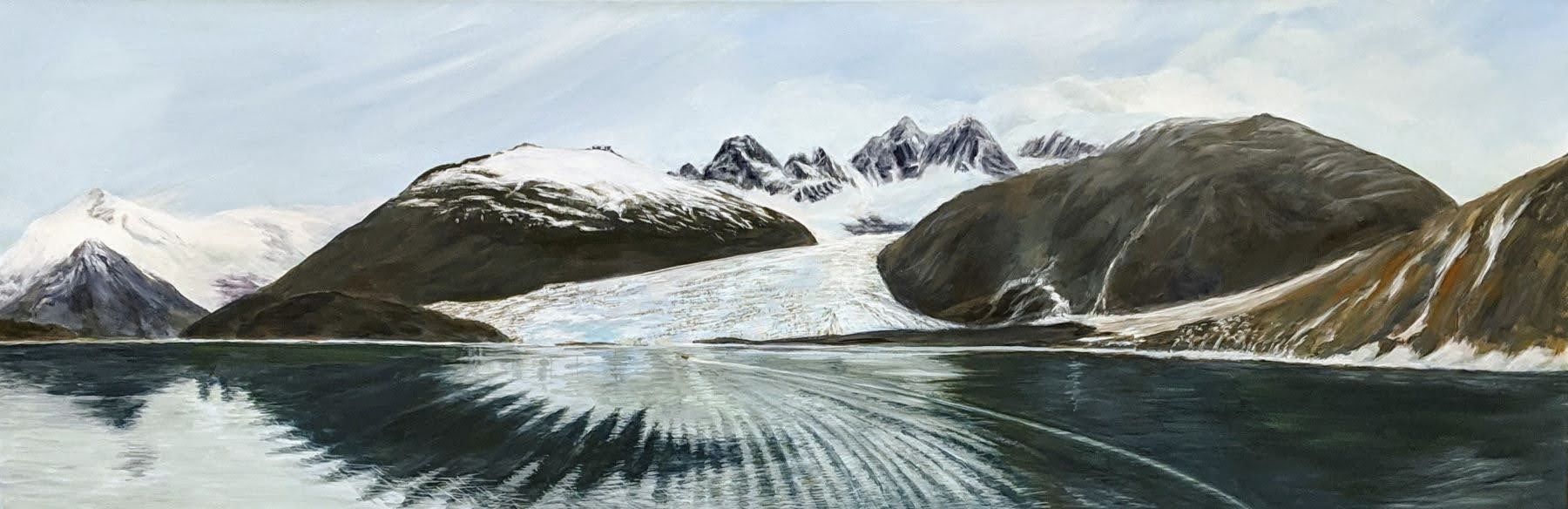 Going to Pia Glacier, acrylic, 12