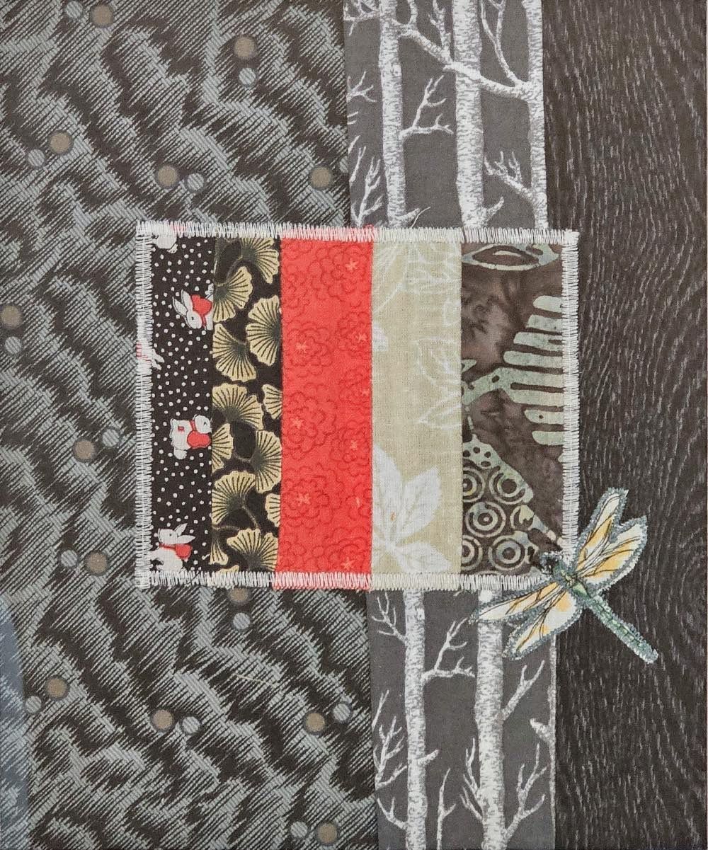 Forest Window,  fabric collage, 10