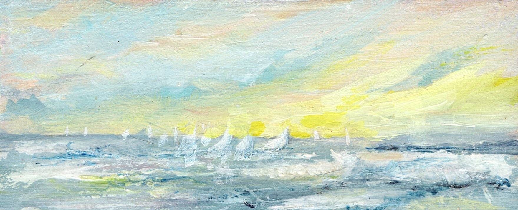 Ocean Lemon Sky Sailing, Oil, 12