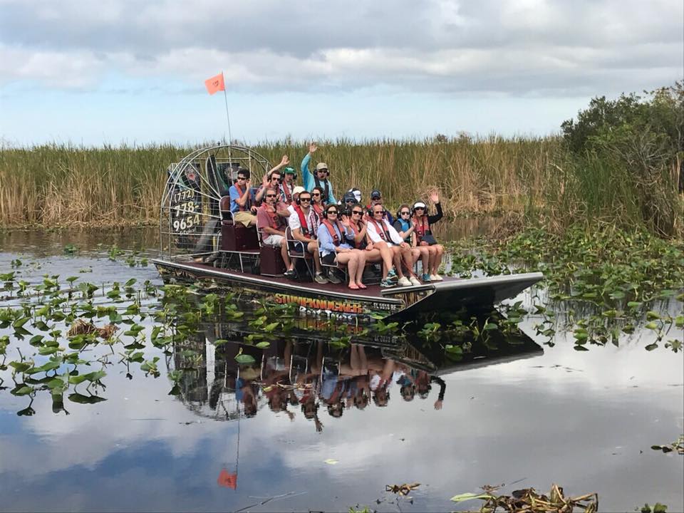 Group of people on the airboat