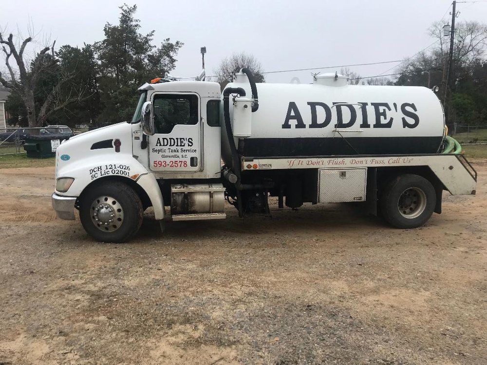 White Truck — Aiken, SC — Addie’s Septic Tank White Truck — Aiken, SC — Addie’s Septic Tank