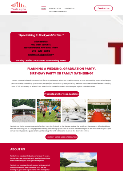 CNY TENTS 4 YOU, WESTMORELAND NY