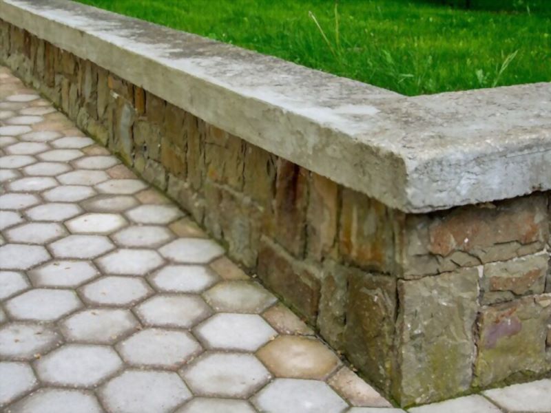 old concrete walkway with walls