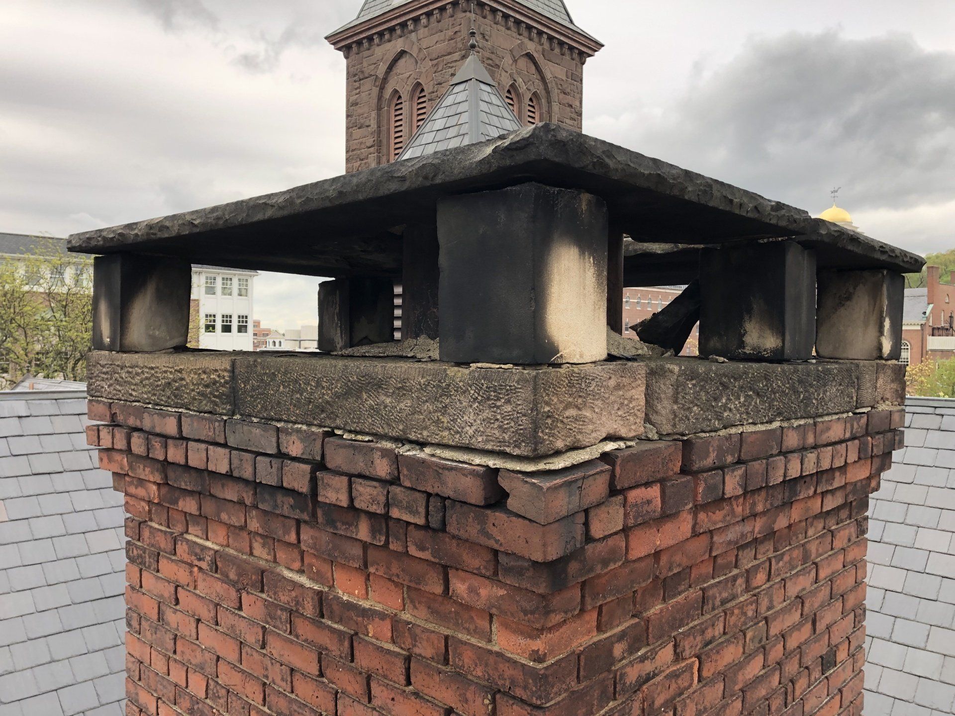 Chimney Before Repair — New Jersey — Firefox Energy Concepts