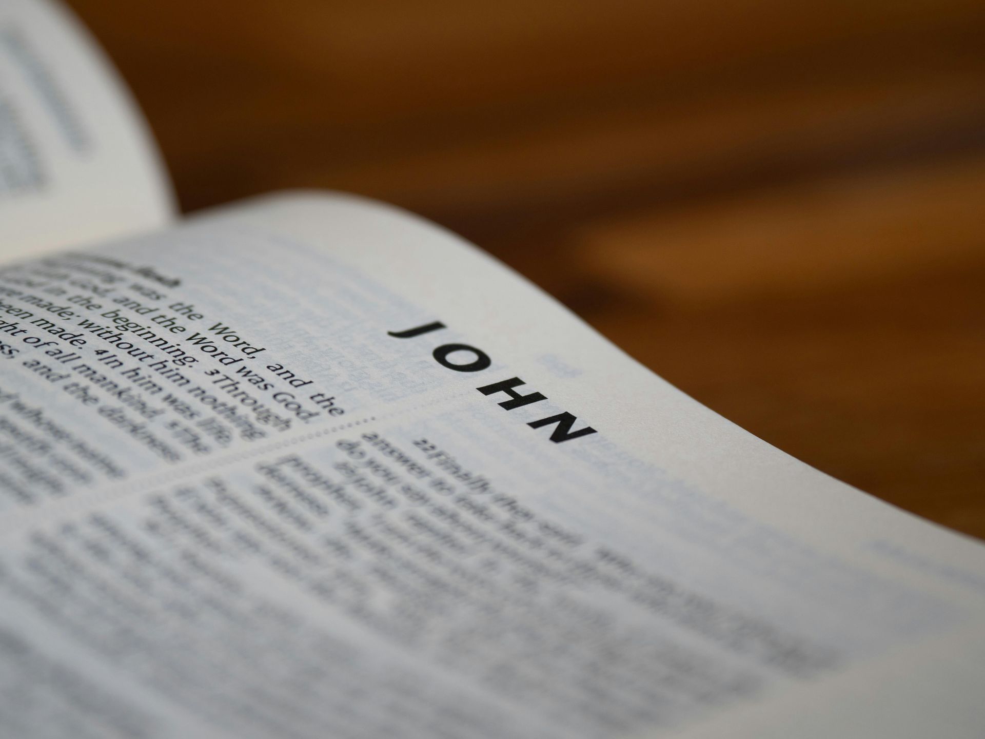 Bible open to the Gospel of John 