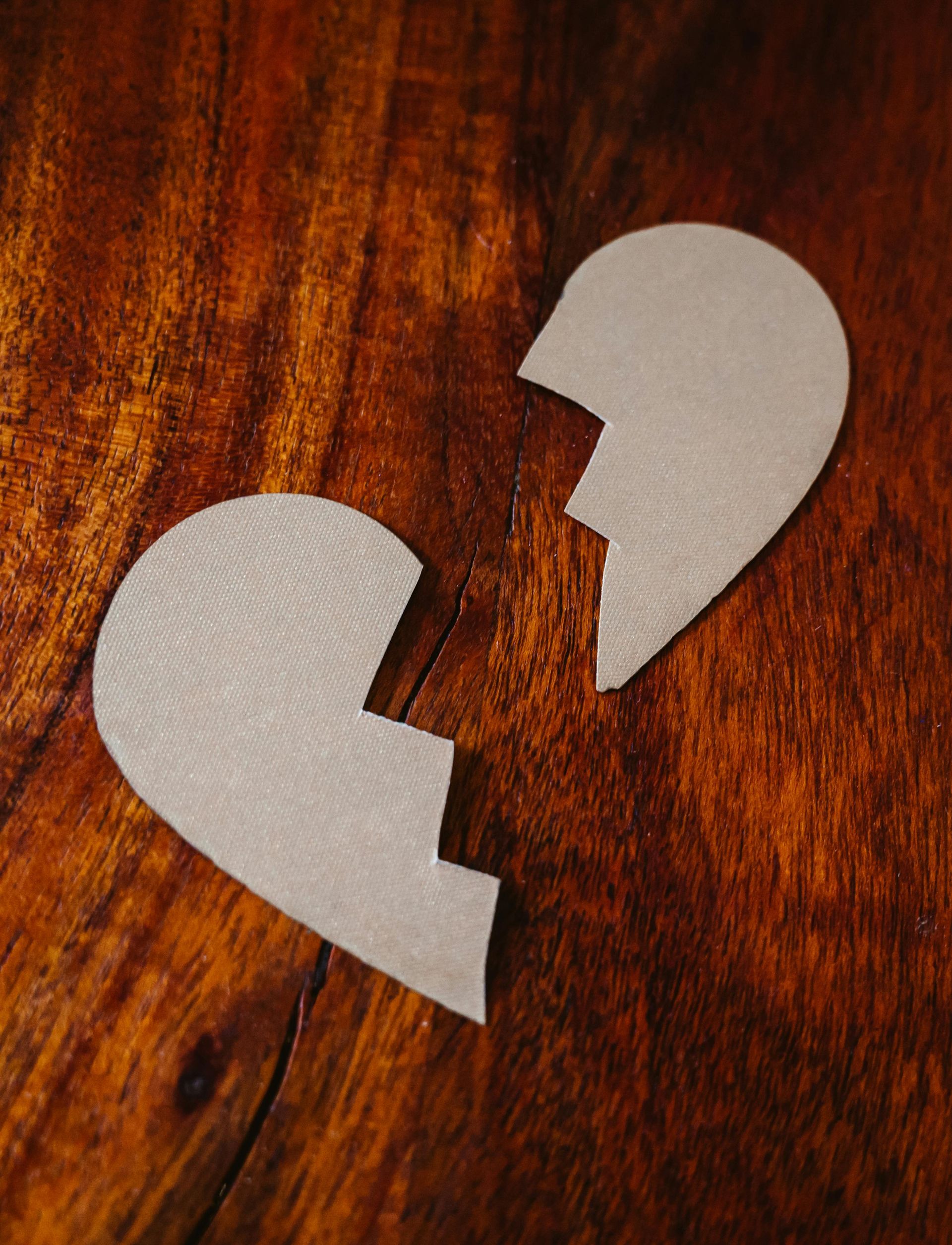 A broken heart, showing what evil does to human beings. 