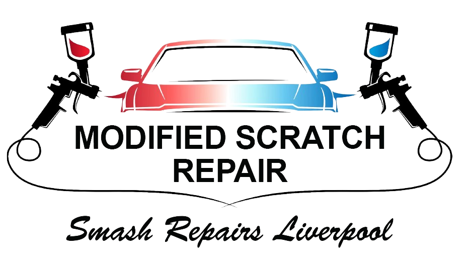 A logo for modified scratch repair smash repairs liverpool