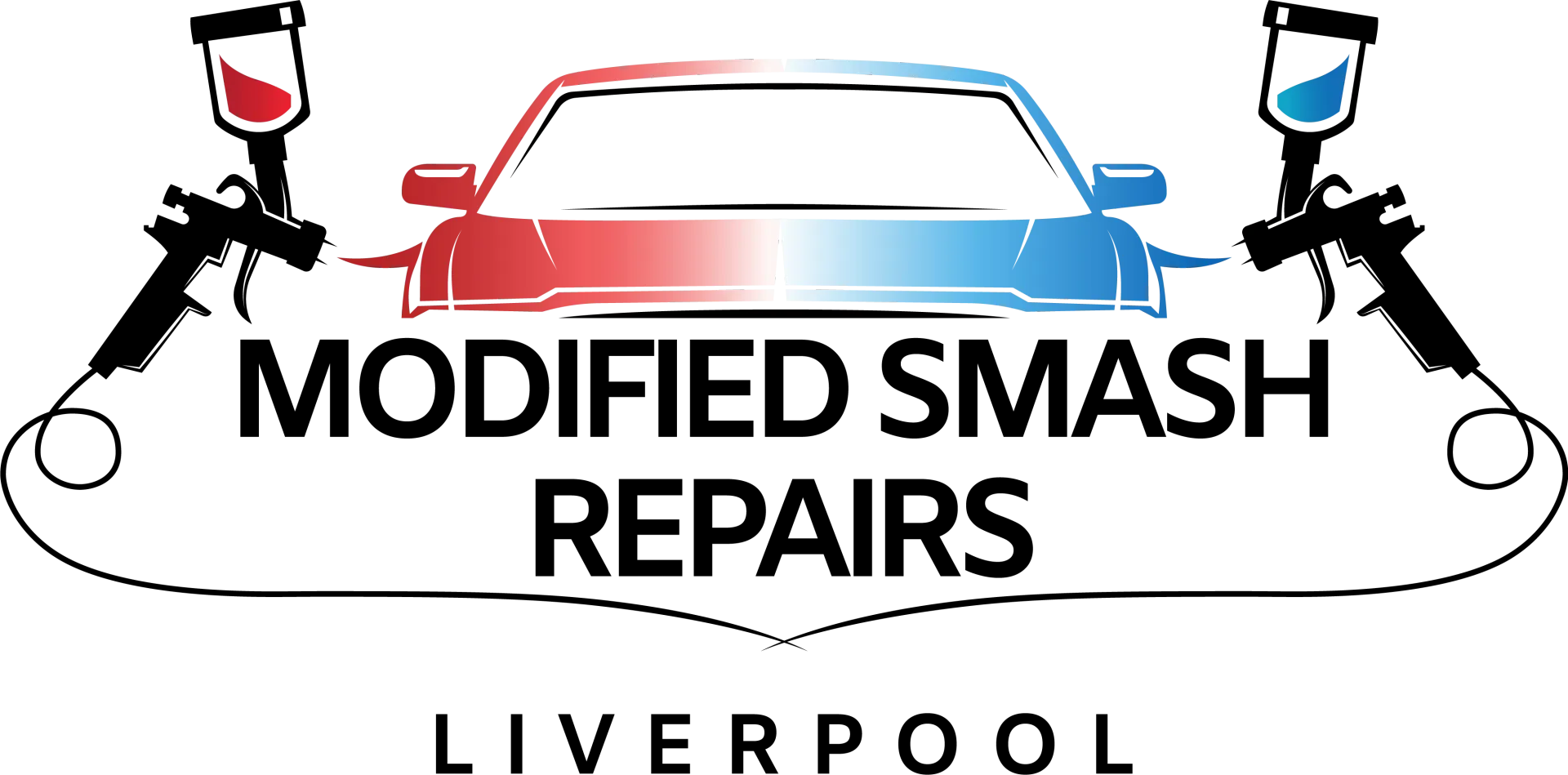 A logo for modified scratch repair smash repairs liverpool