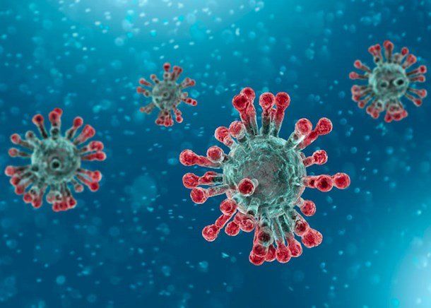 coronavirus on a blue background