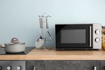 microwave on a countertop